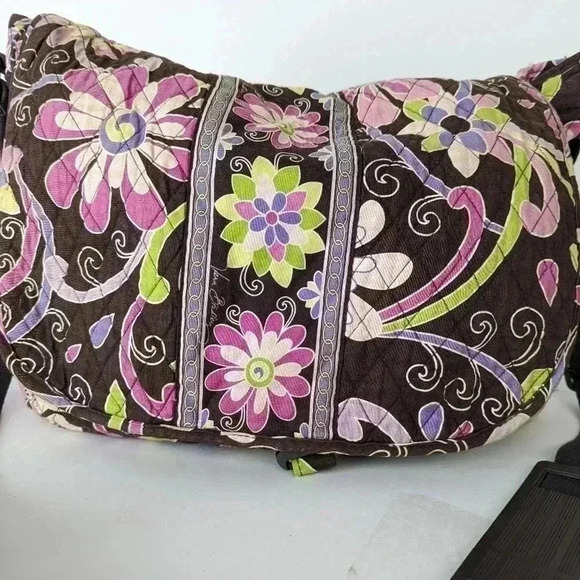 Vera Bradley Top Flap Purple Punch Crossbody Messenger Bookbag - Picture 2 of 10